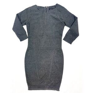 AllSaints Elena Knit Dress in Charcoal Grey - Size 4 (A195)